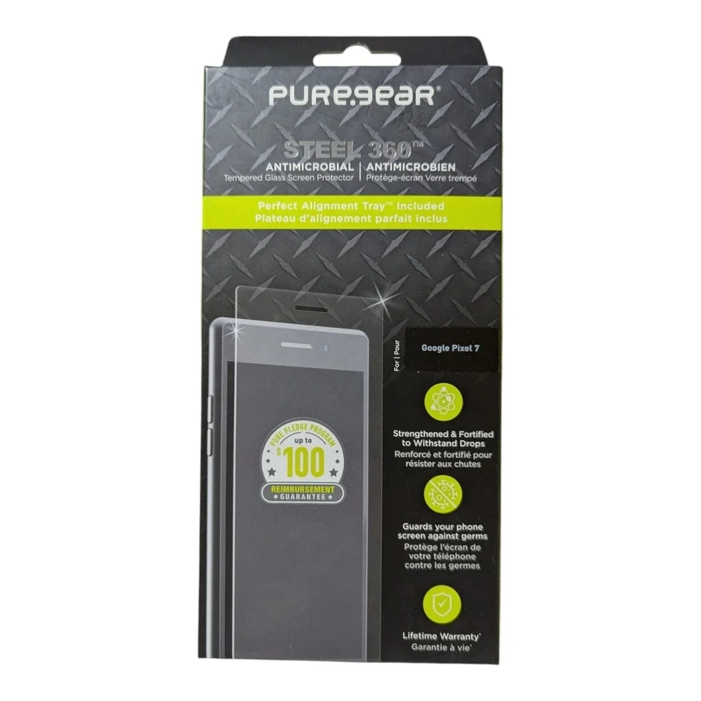 F3.‎ PureGear Steel 360 Tempered Glass Screen Protector For Google Pixel 7